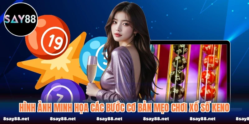 Hình ảnh minh họa các bước cơ bản mẹo chơi xổ số keno